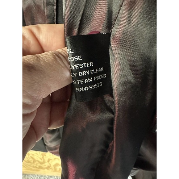 F.R. TRIPLER & CO Wool Blnd Overcoat Black Trench Single Breasted Coat Dress 46R - Picture 16 of 16